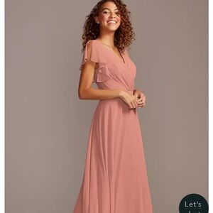 David’s Bridal Flutter Sleeve Dress size 14